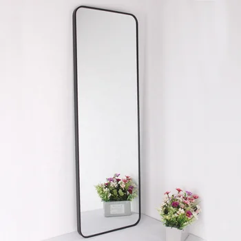 Full Length Floor Mirror Aluminum Frame with Upright Stand Hanging or leaning against wall mirror