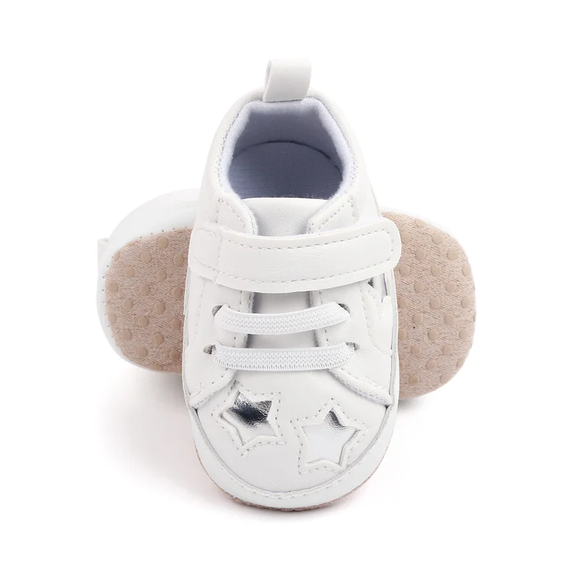 Sofe PU leather star design toddler baby boy sneakers shoes casual boy newborn infant shoes factory