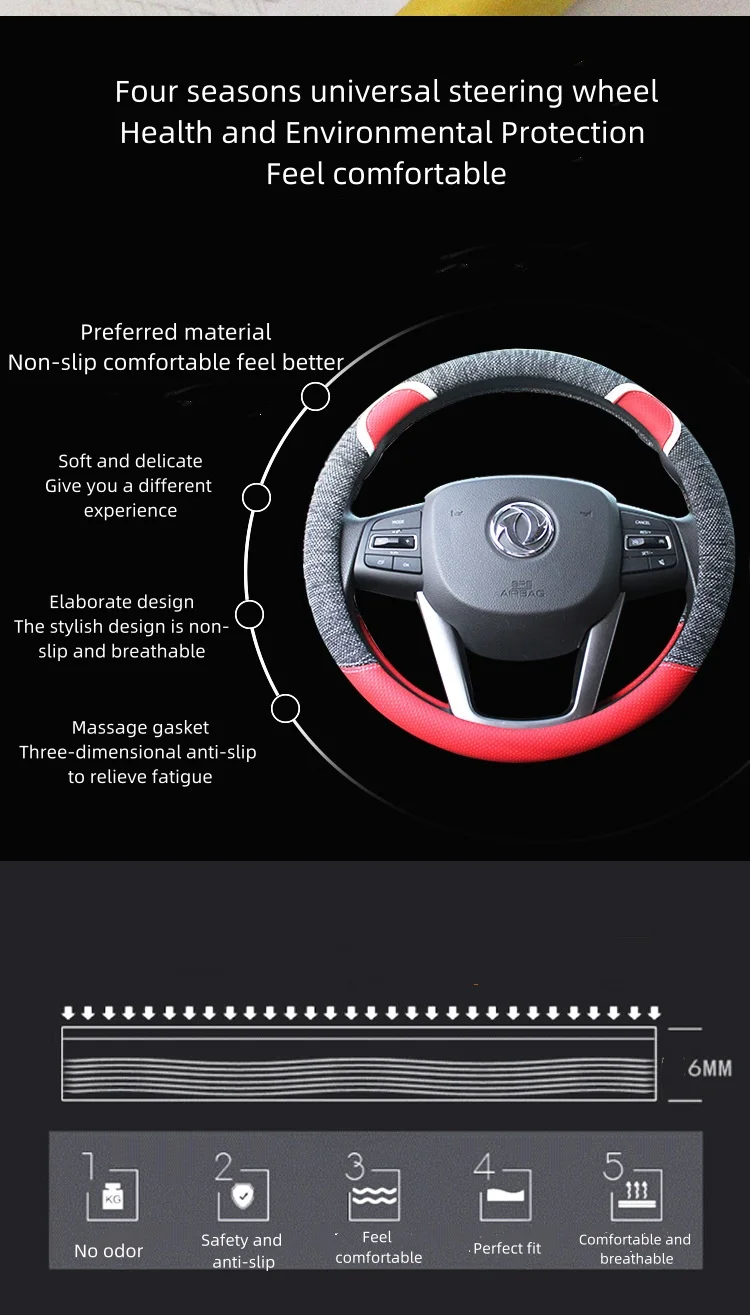 Soft Leather Diamond Crown Three-piece Car Without Inner Ring Steering Wheel Cover Handbrake Handle Cover