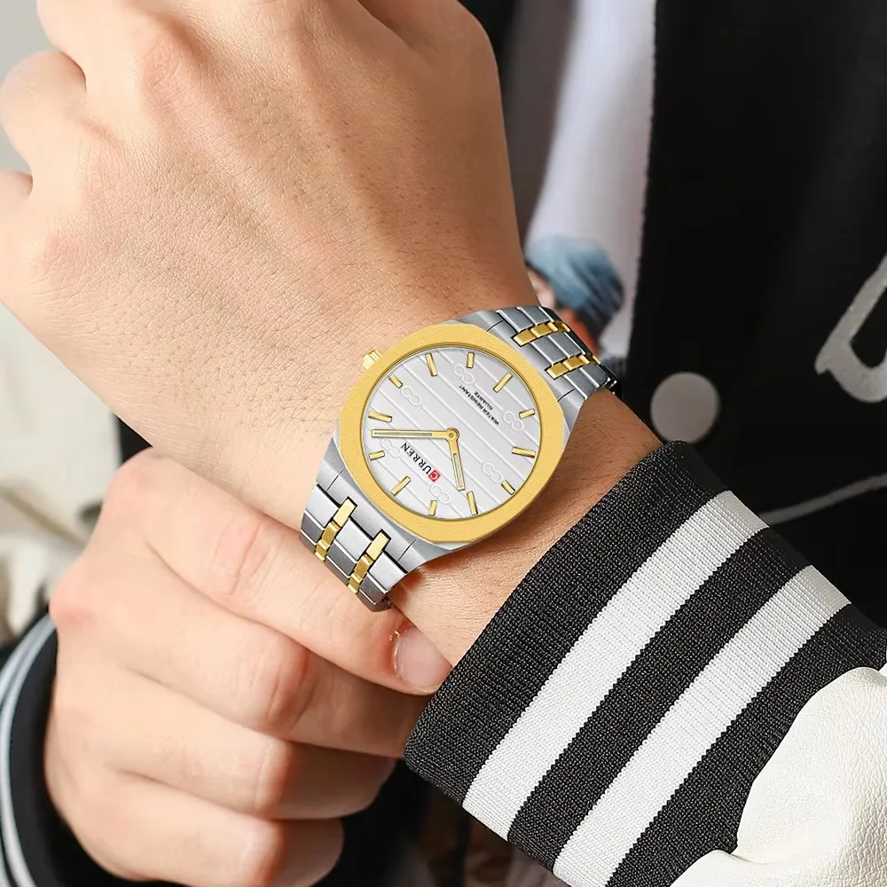 CURREN 8444 Luxury Watch Unique Dial Luminous Hands