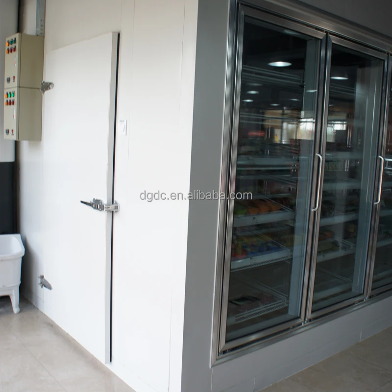 Glass Door Used Commercial Walk In Refrigerator Supermarket