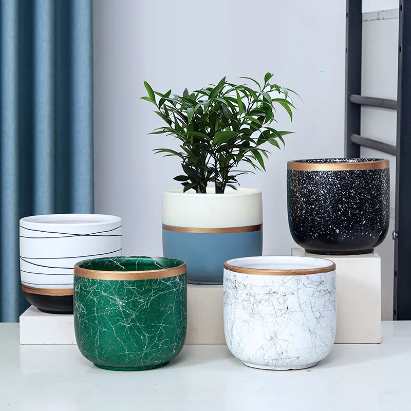 SANWOOD Vaso Geometrico In Plastica Infrangibile – Stile Nordico Blu – Ideale Per Fiori Finti E Decorazione Casa - 3