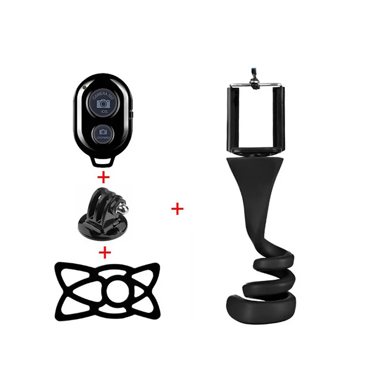 
 Гибкая селфи-палка, монопод, штатив, держатель обезьяны для Gopro, телефона, автомобиля, велосипеда, универсальный с беспроводным пультом дистанционного управления, затвором  