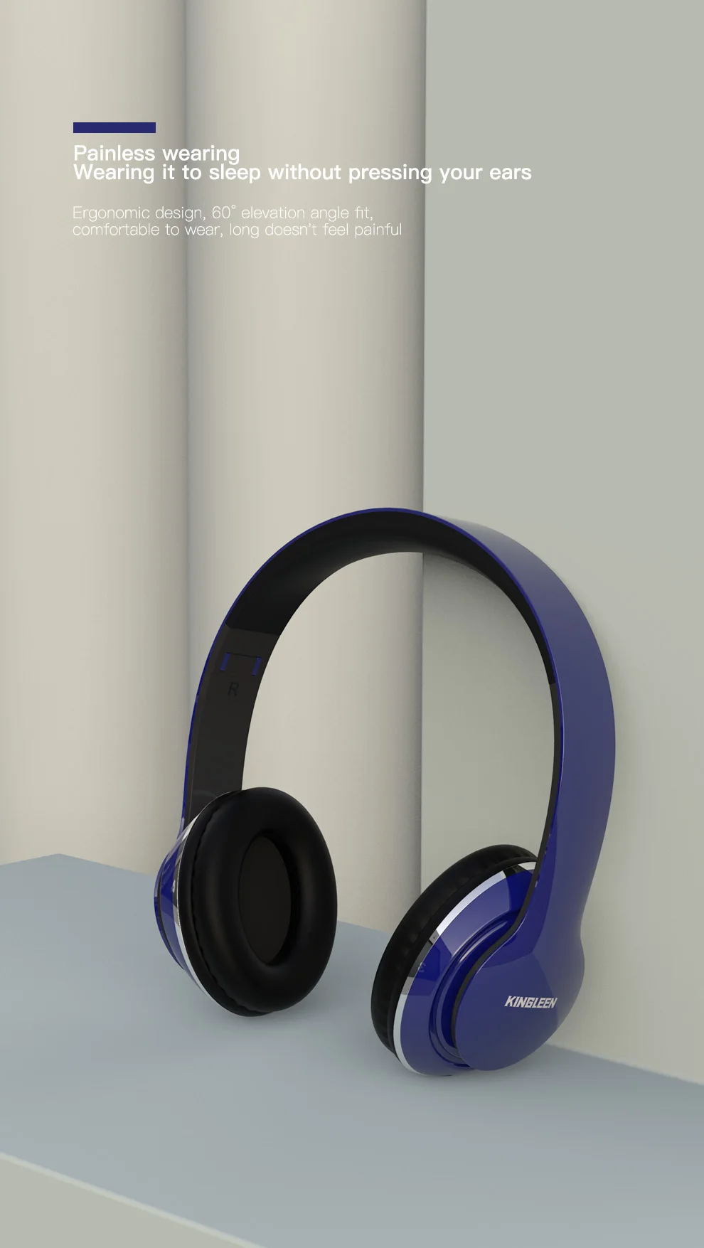 KINGLEEN  hot selling i3 Wired Headphone 3.5mm AUX Wired Gaming Headset Stereo Headphone Cheap Price blue Game Earphone