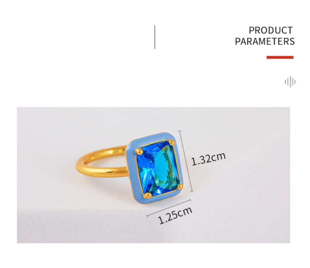 product fashion simple jewelry 2024 hot designer gold plated colored crystal diamond ring for women-1