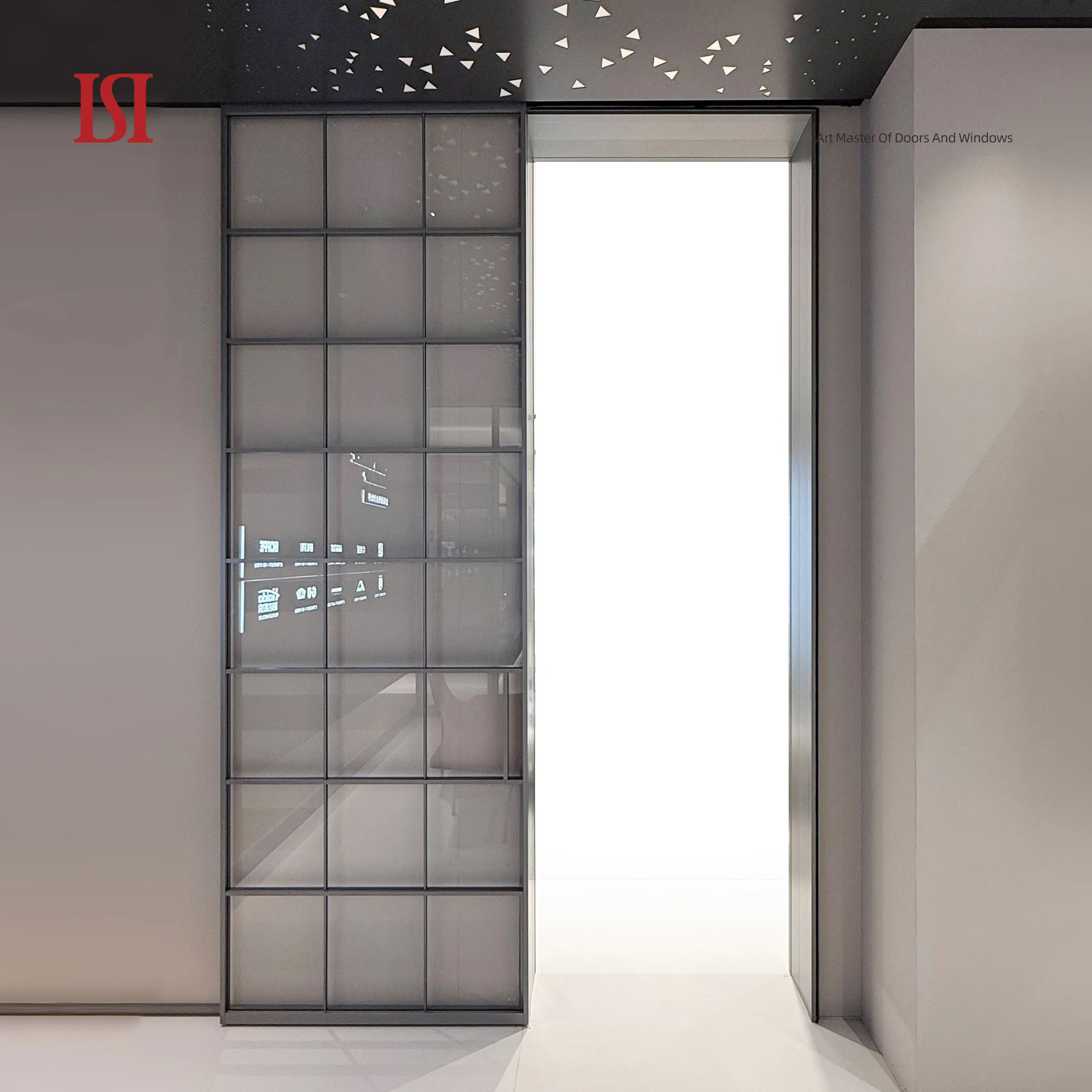 Modern Style Ghost Trackless Soft-Closing Aluminum Alloy Decorative Secret Sliding Glass