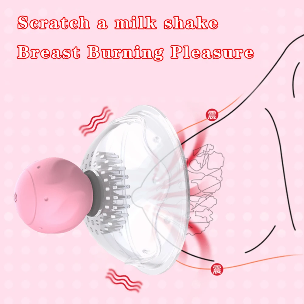 Free Custom Box - Nipple Suckers Rotating Breast Stimulation Pump Bra Massager Suction Cup Famale Masturbador Vibrator Sex Toys