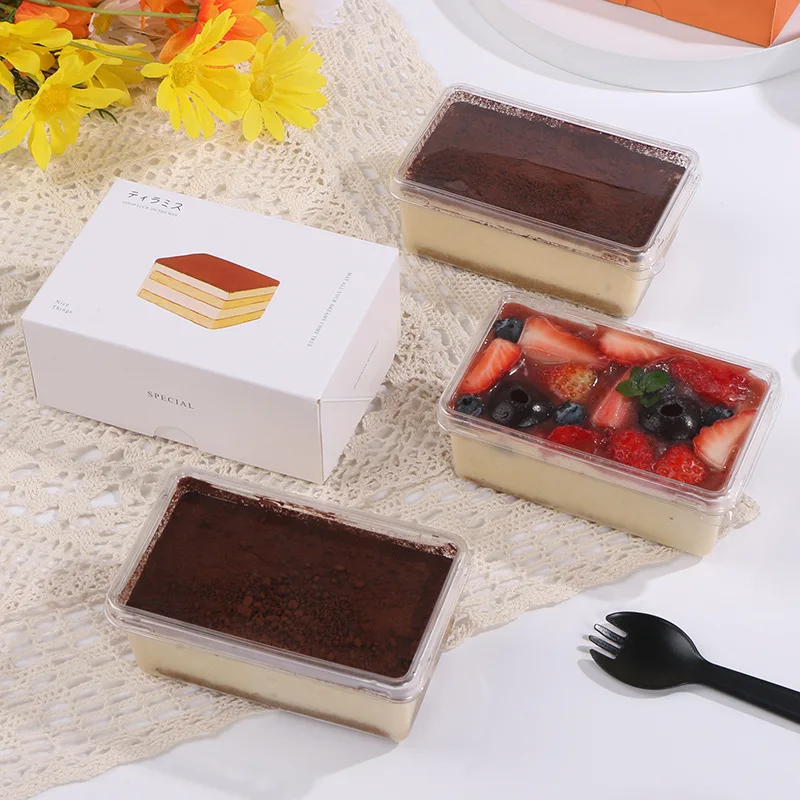 Rectangular Tiramisu Box With Lid Pastry Food Safety Mousse Thousand ...