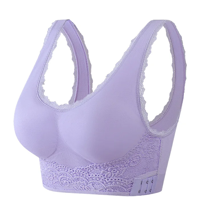 Women's Seamless Front Zipper Lace Bra  Lace bra, Breathable bras, Push up  bra