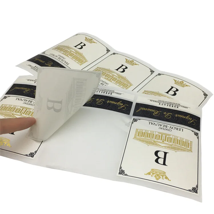 Custom Textured Embossed Velvet Label Roll  Bottle Sticker Wine Label