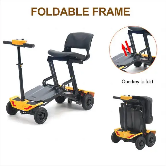 Auto Folding Disabled Elderly Person Mobility Power 4 Wheel Scooter For