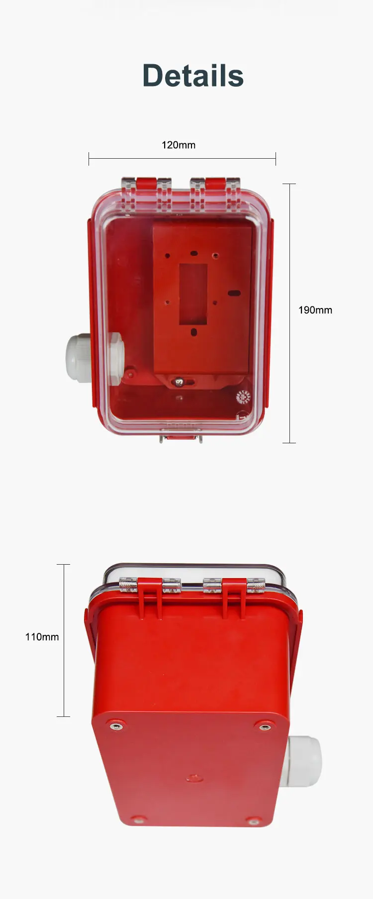 IP67 Waterproof Fire Alarm Box for Manual Call Point - Durable ABS ...