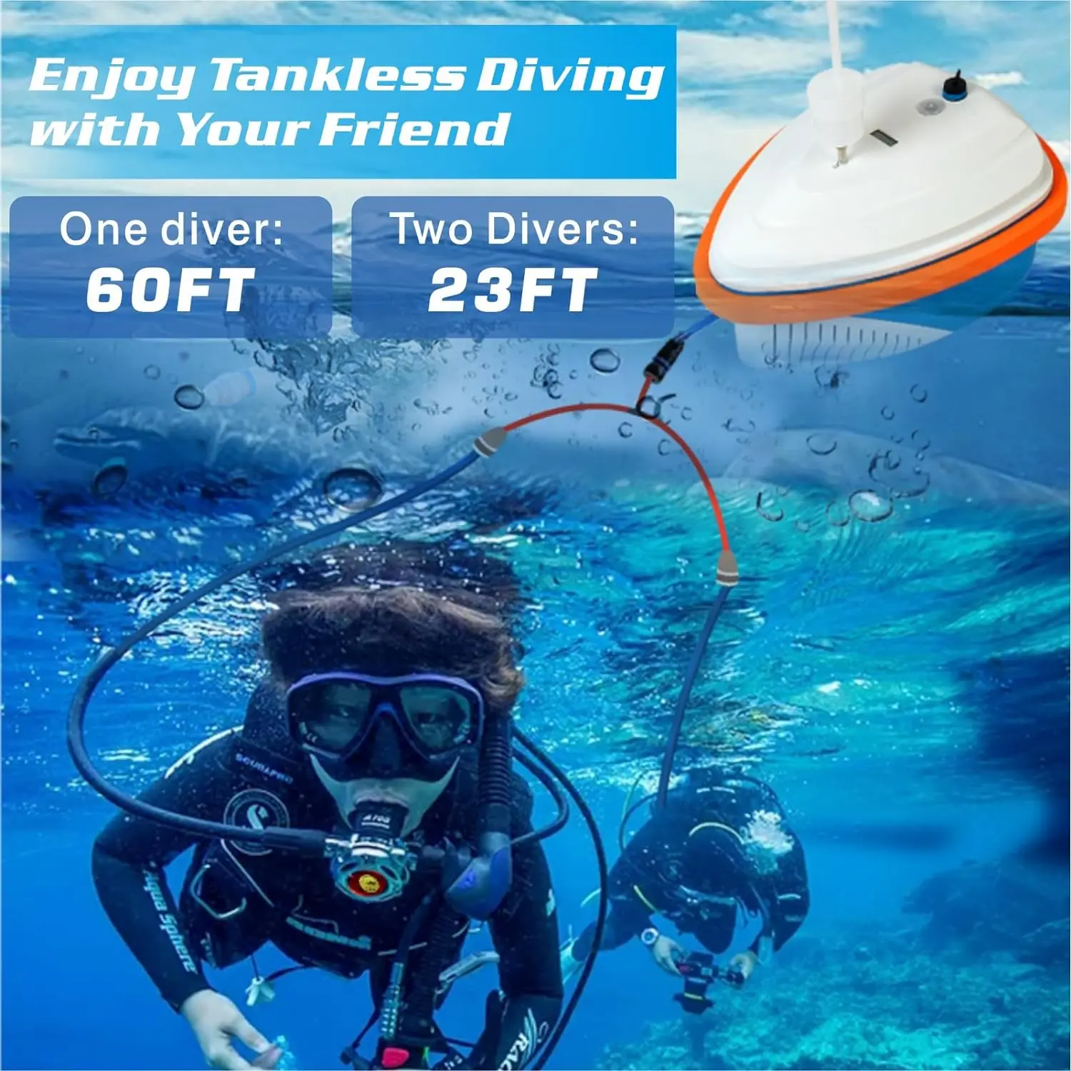 Portable Rechargeable Scuba Diving Ventilator Tankless Waterproof Air Compressor Swimming Pool Toys Diving Equipment Toys