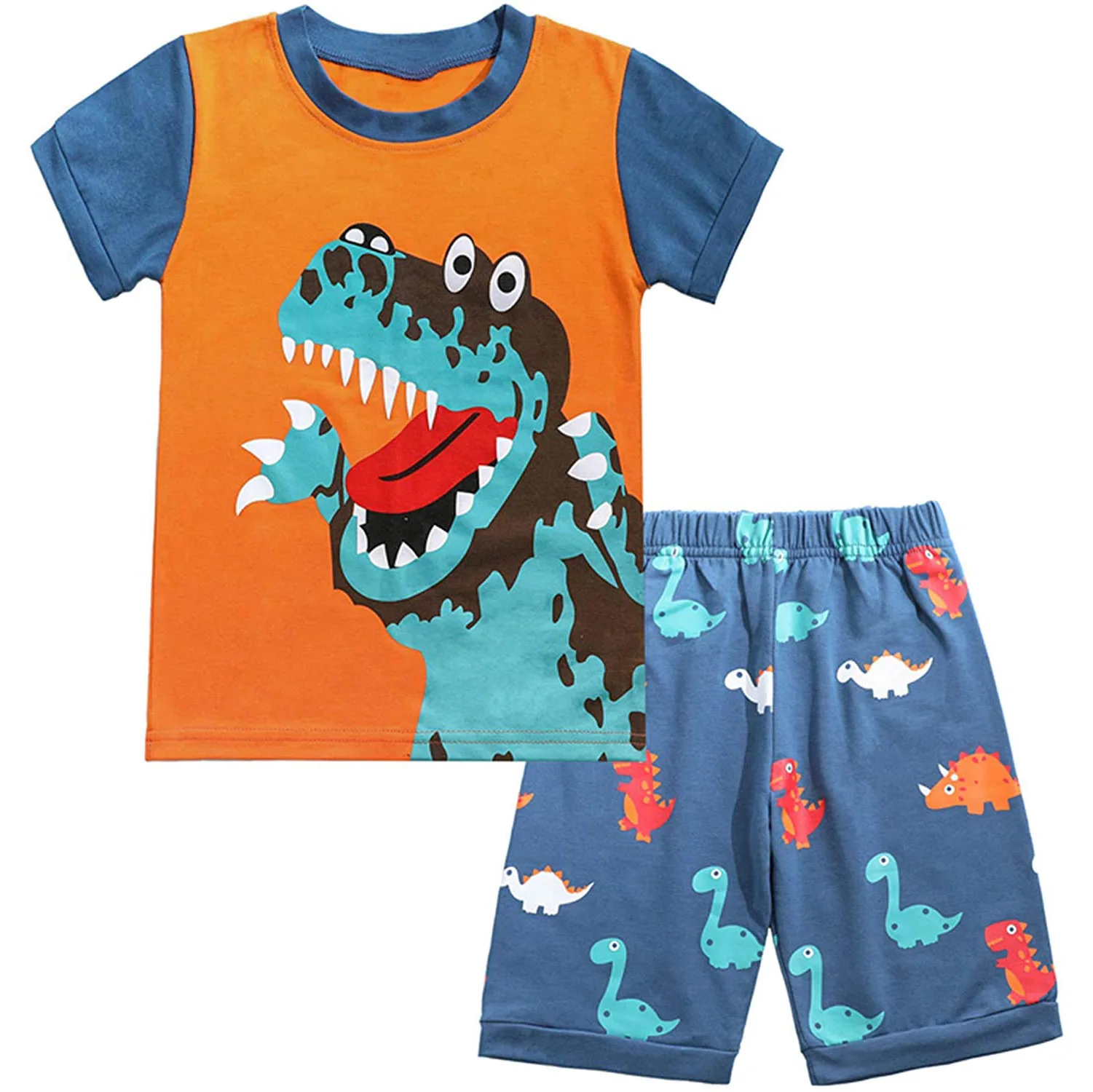 Toddler Boys Pajamas 100% Cotton Summer Pjs For Boy Jammies Dinosaur ...