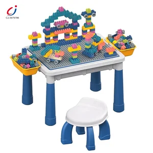 Chengji Montessori Tables Kids Block Desk Diy Multifunctional Educational Toy Building Block Table with Drawing Board