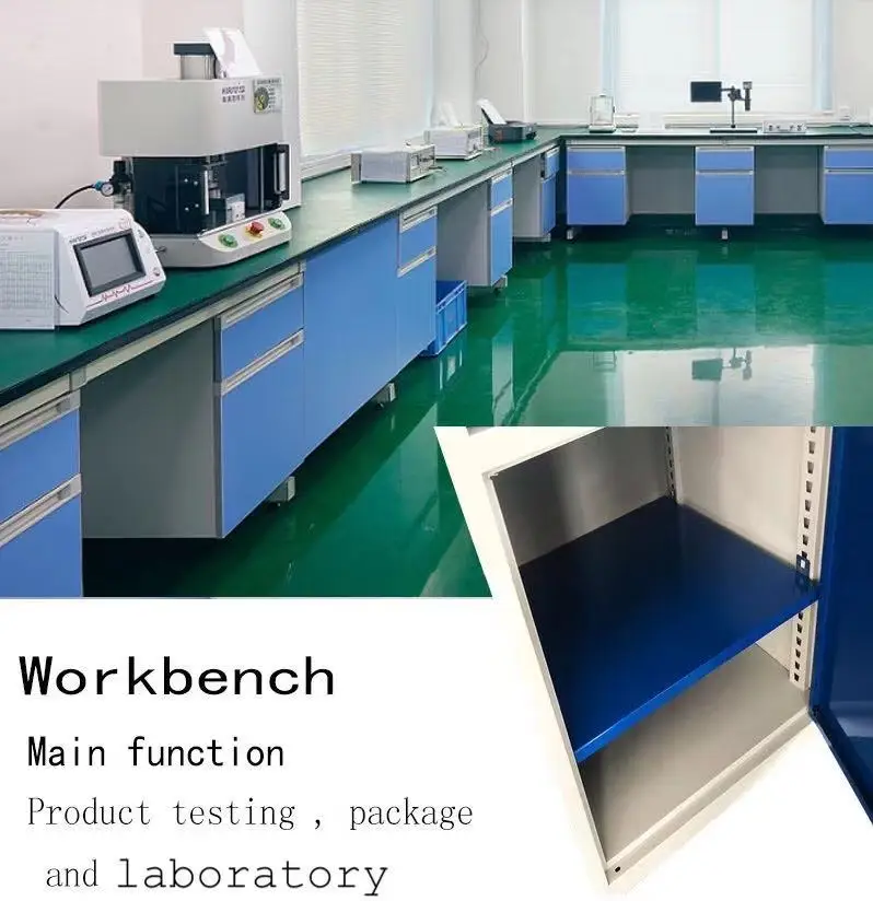 Steel frame and wood ESD table top heavy duty workbench for industry
