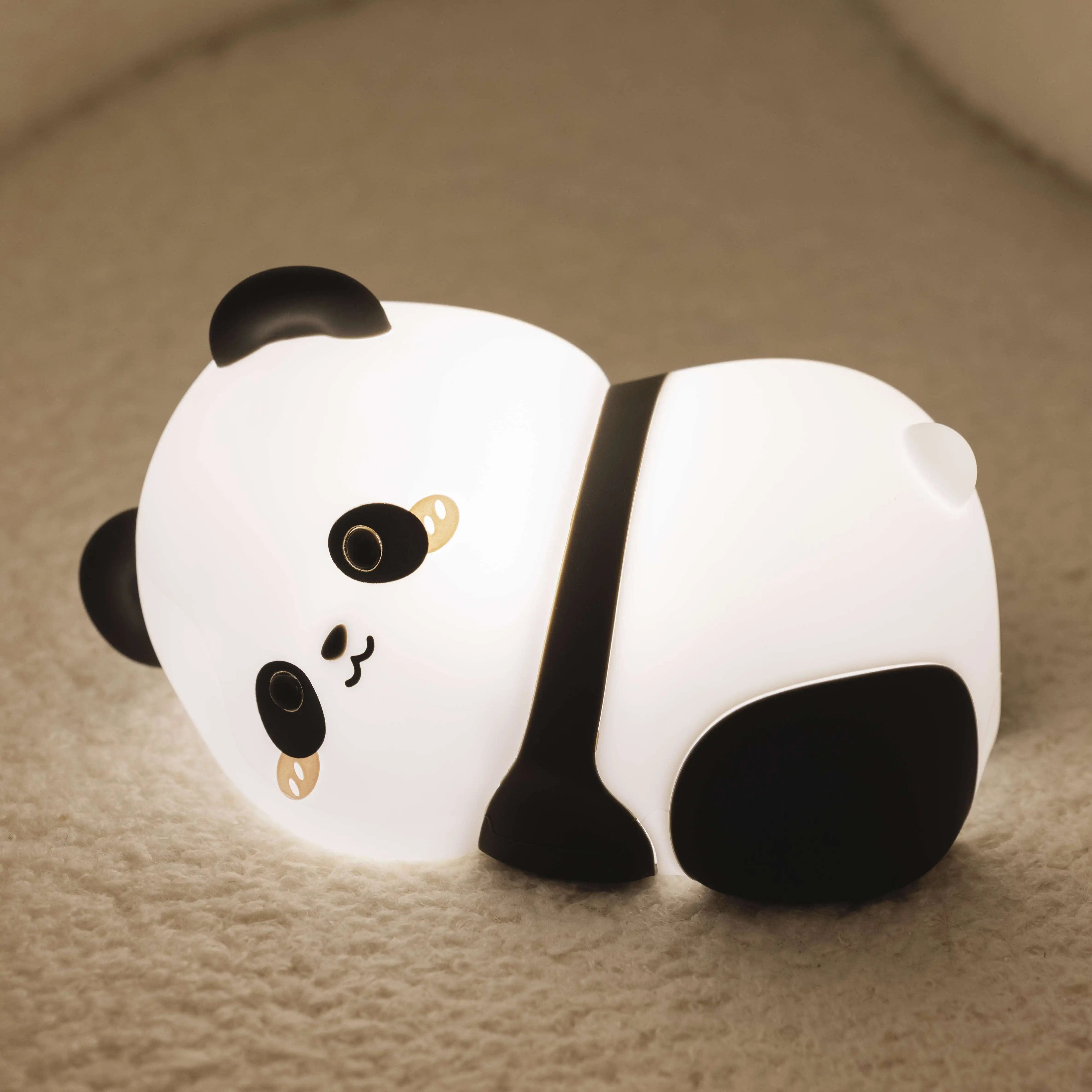 SALUOKE Panda Lampada, Panda Luce Notturna Bambini, Lampada Morbida Animali Silicone, 3 Modalità di Luce, Lucina Notte Regolabile con Timer, Controllo Touch, Ricaricabile Tramite USB