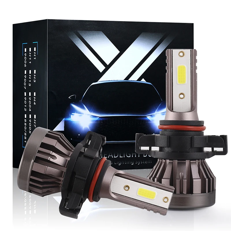 Fanless H11 9005 9006 H4 H7 H13 LED Headlights Bulbs High Low Beam Fog  Light Kit