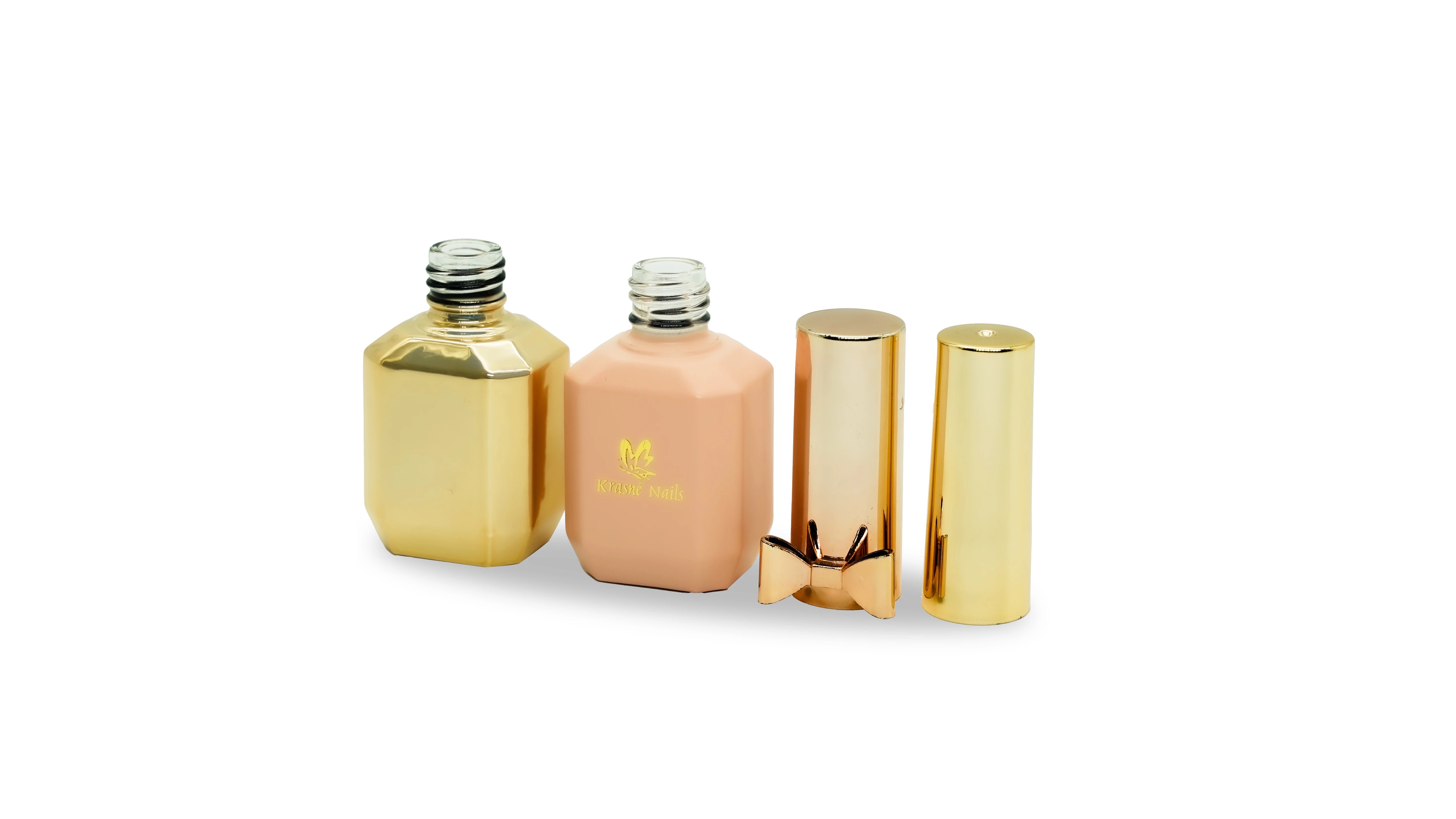 ISO20001 SGS Gold Plated 8ml Nail Polish With Bow On Bottle