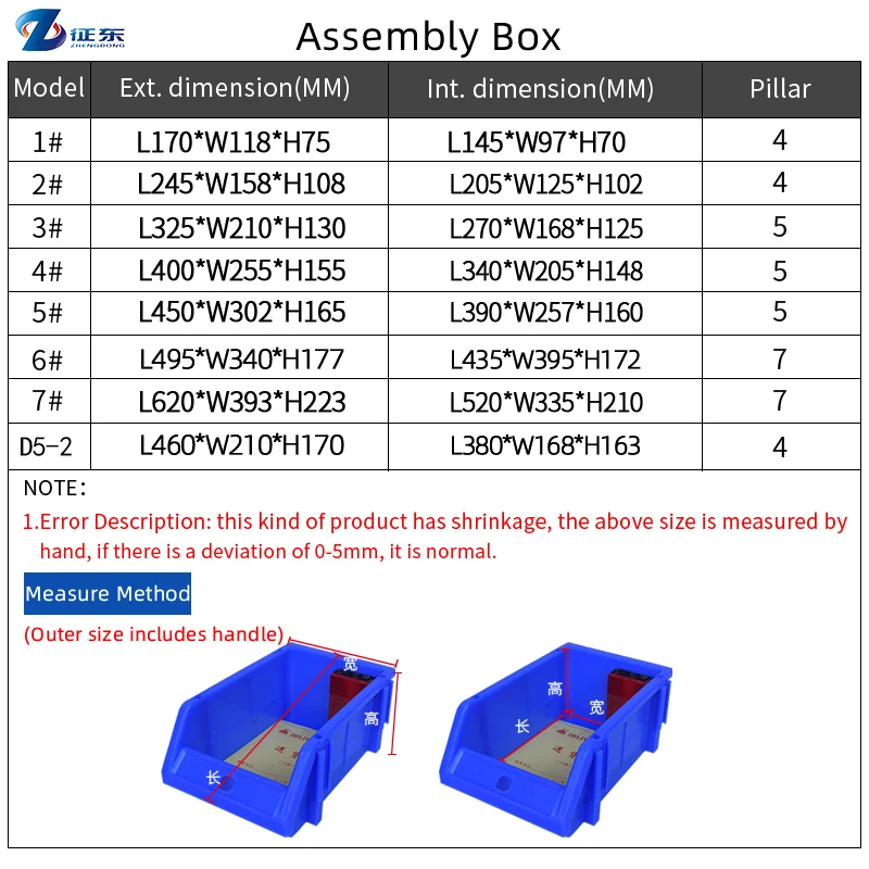 Open Front Multi Purpose Nut Bolt Boxes Storage Box Plastic Tools Stackable Plastic Storage Stackable Bins