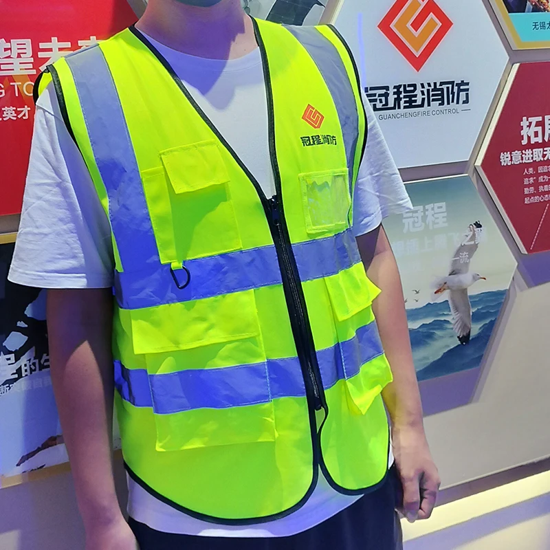 Worker Hi Vis Reflective Safety Vest With Logo Pocket New Product Worker Hi Vis Reflective Safety Vest With Logo Pocket