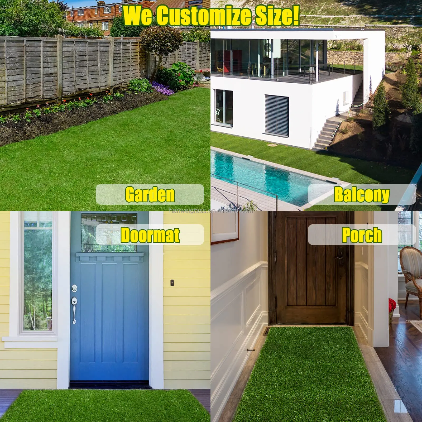 Artificial Grass Excellent Permeability Heat-absorbing Convenient Rainwater Drainage Water-saving Artificial Grass Turf