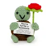 Turtle holding a rose