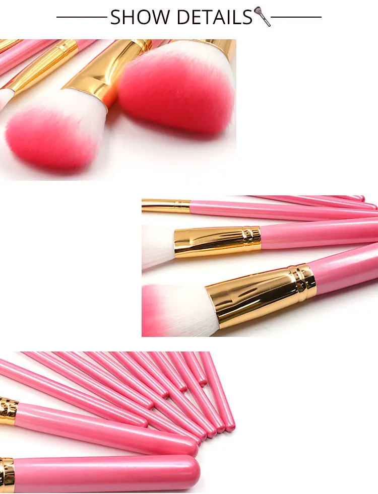 Pink Makeup Brush Sets 12Pcs Foundation Wood Handle 2022 New Product Wholesale Oem Shenzhen Lipstick Eyeshadow Make Up Brushes