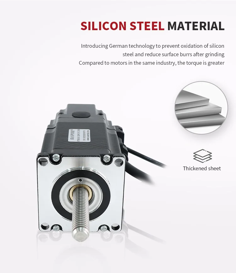 product hanpose screw motor 28a 189ncm 57ha76 t102 yc pd 300mm nema23 straight through with permanent magnet brake stepper motor-7
