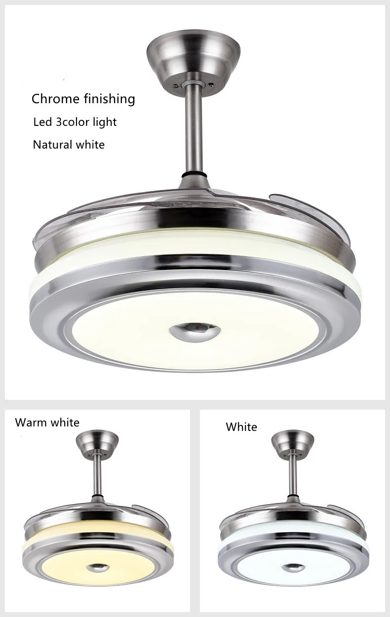 Luxury chandelier ceiling fan light 220V For sitting Room modern lighting fan lamp with remote control led ceiling fans