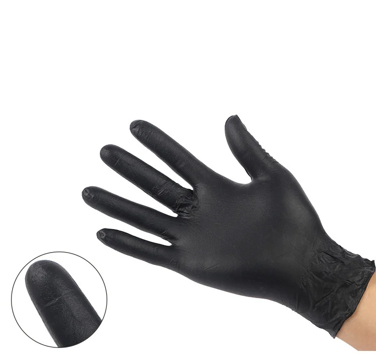 Hair Salon Beauty Tattoo Wholesale Disposable Black Cheap Water Proof Nitrile Gloves