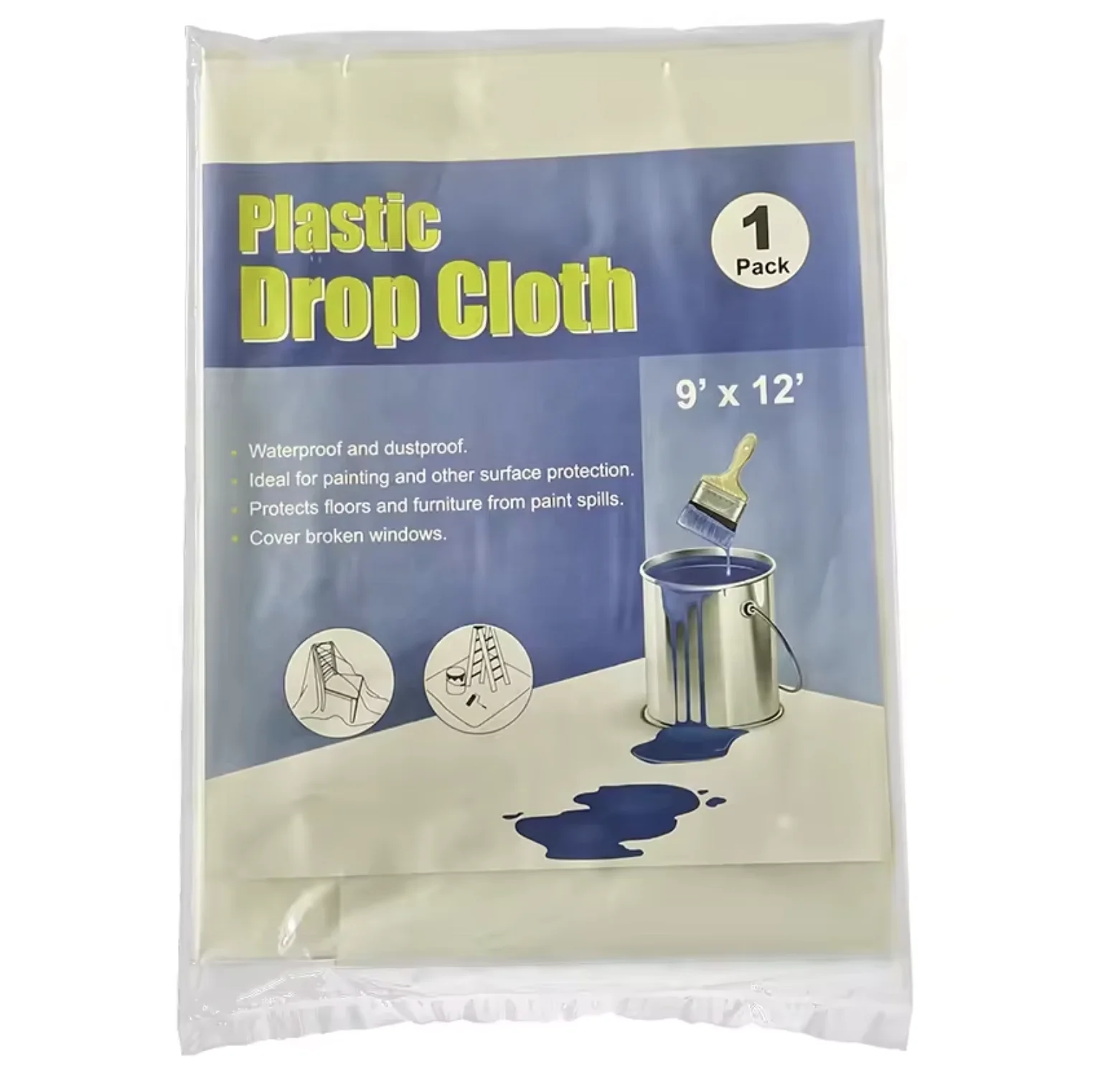 Reusable Drop Slips 9X12FT PE Drop Sheet - Durable, Moisture Proof & Customizable