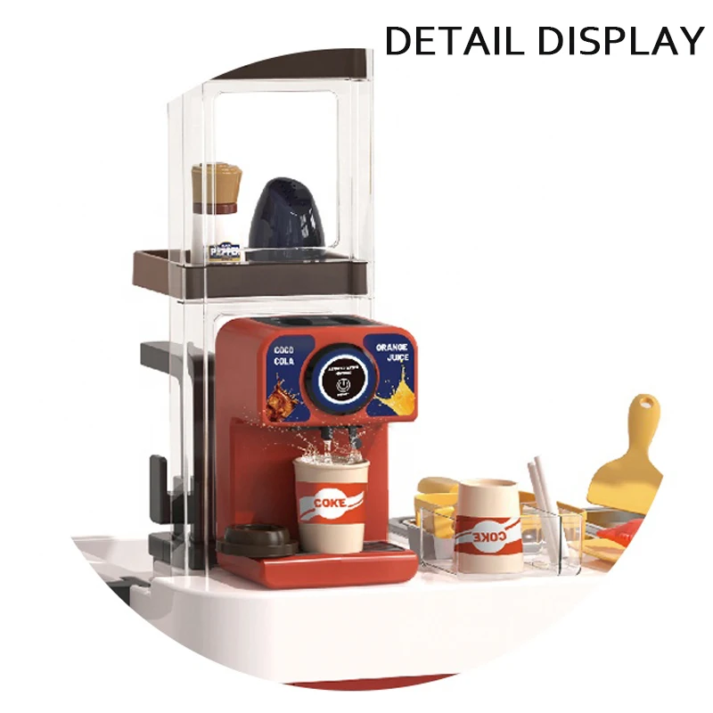 New Product Large Educational DIY Fast Food Truck Preschool Pretend Toys Set Kids Shopping Toys 102cm Fried Chicken Shop