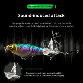Plastic Live Bait Floating Water Tractor Lure Surface System Explosive Water Pencil Propeller Freshwater Fishing Red Fish – Pencil – view 5