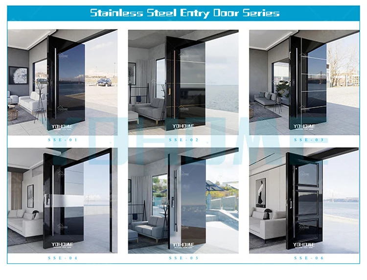 China Top Manufacturer High Quality American Pivot External Security Doors for House Wooden Front Entry Exterior Door