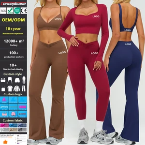 Custom Fabric Style Color Logo Quick Dry Outdoor Sports Suit Gym Running Fitness Clothes Women Sports Conjunto De Yoga Wear Set