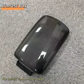 MRD Carbon fiber replaced Armrest cover Fit for INFINITI Q50 2014+ real carbon fiber honeycomb made Armrest Box
