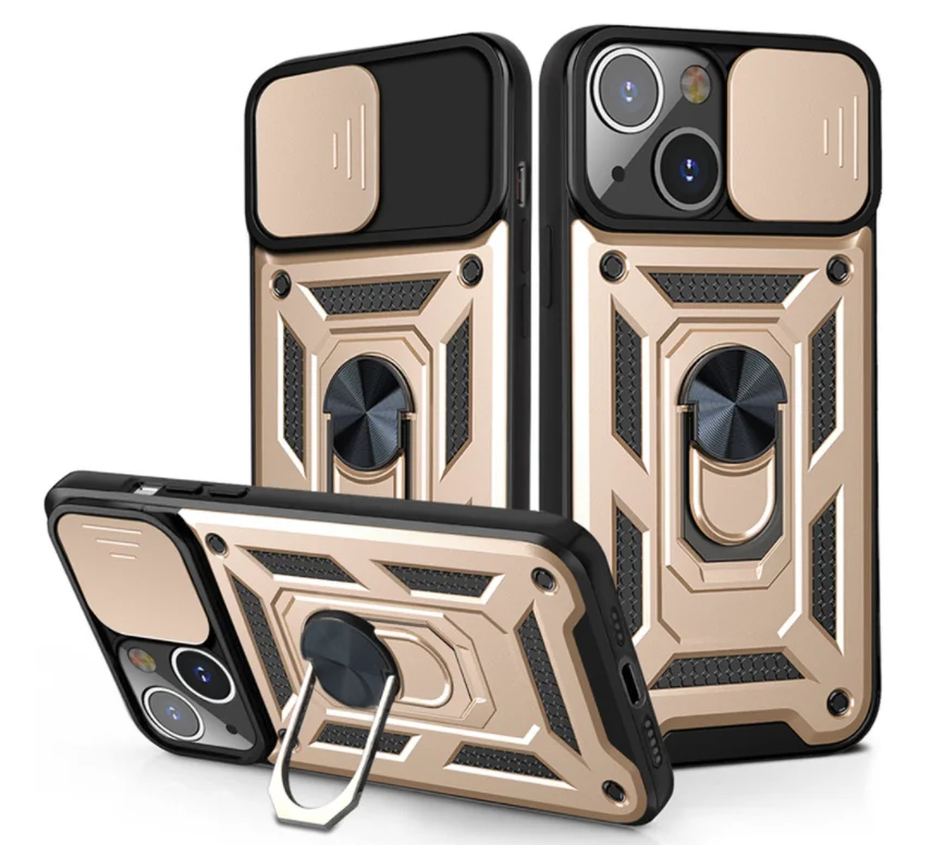2in1 with Build in Screen Protector TPC and PC Drop Crash Shock Resistance Phone Holder Mobile Phone Cover Shockproof