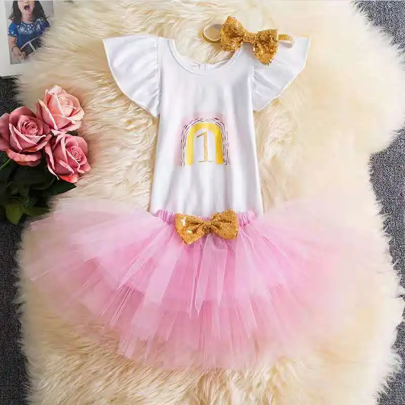 Infant Party Designs First Lil Cloths 1 Year Old Girls Clothes Set ...