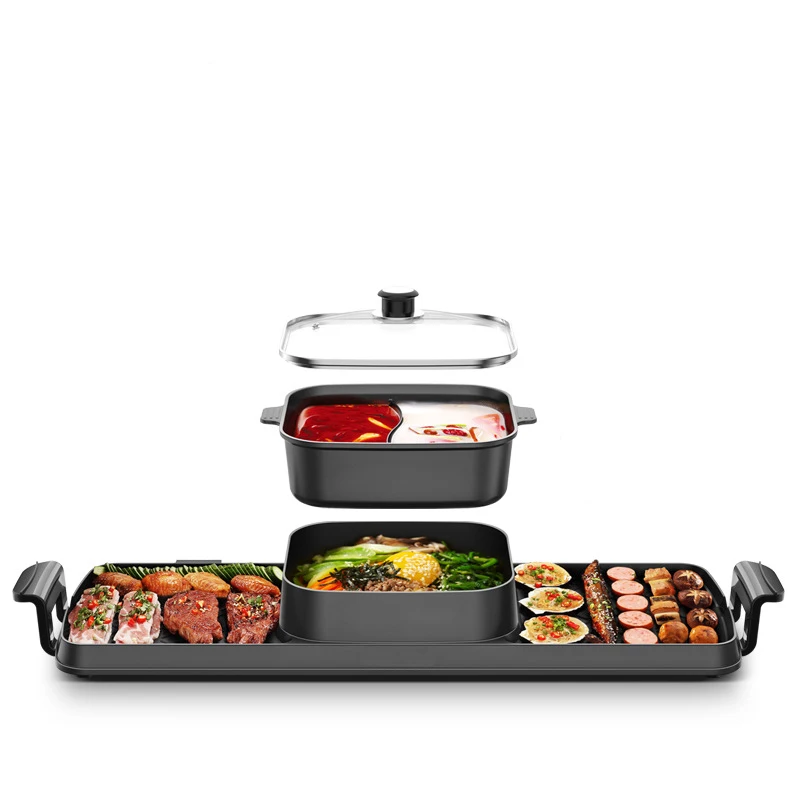 Multi-Function Commercial Electric Griddle Portable PTFE Kebab Grill Pan with Smokeless BBQ Outdoor Standing Movable Advantage