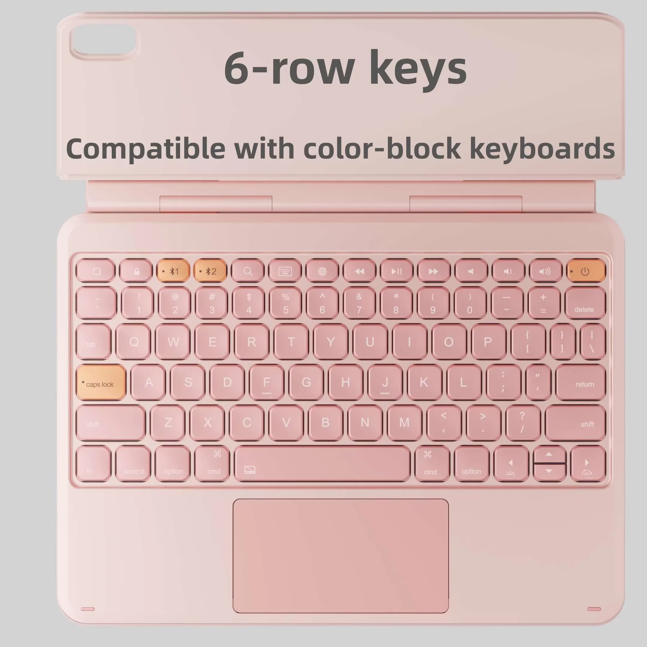 Funda teclado de aleación de aluminio para iPad Pro de 11 pulgadas con teclas de baja latencia con retroiluminación, resistente a manchas, tipo folio con sujeción magnética