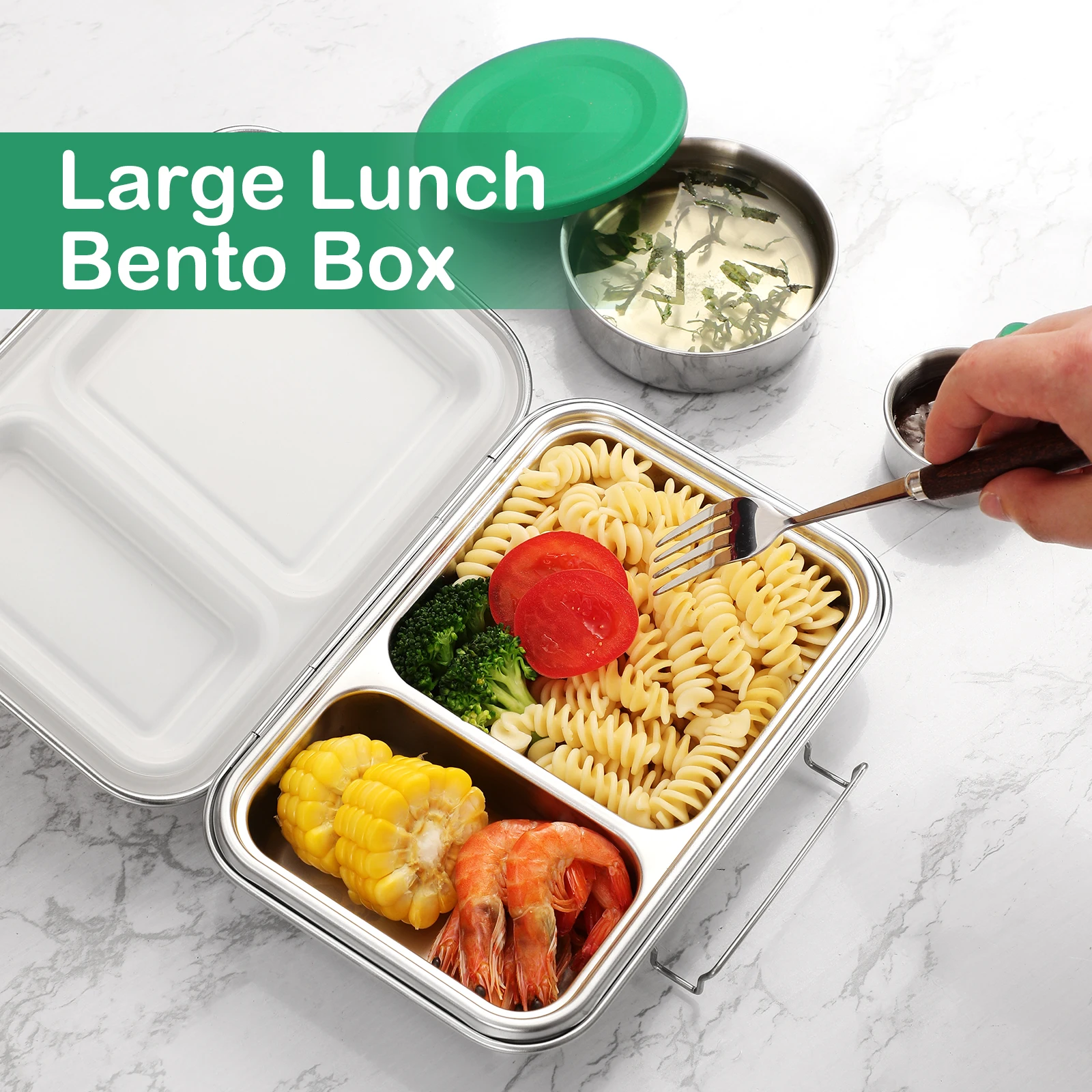 2024 Aohea hot selling Two-compartment leakproof lanch box insulated stainless steel  kids bento school lunch box details