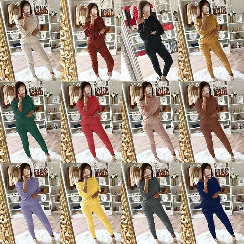 wholesale cardigan sets woman 2 piece sweater set