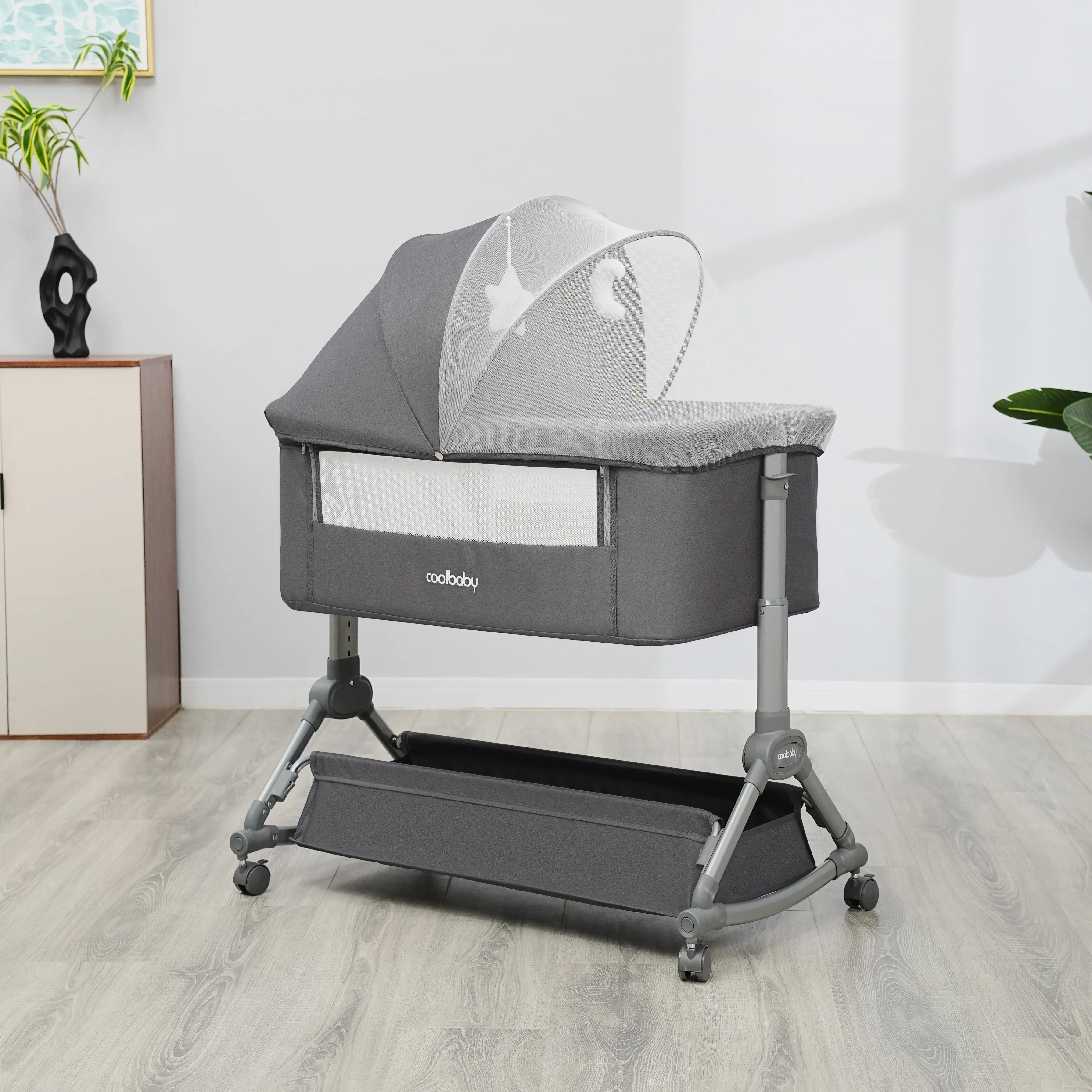 Berceuse bébé portable et réglable P763Y Cool Baby, vente en gros, conçue pour une fonction de cododo confortable
