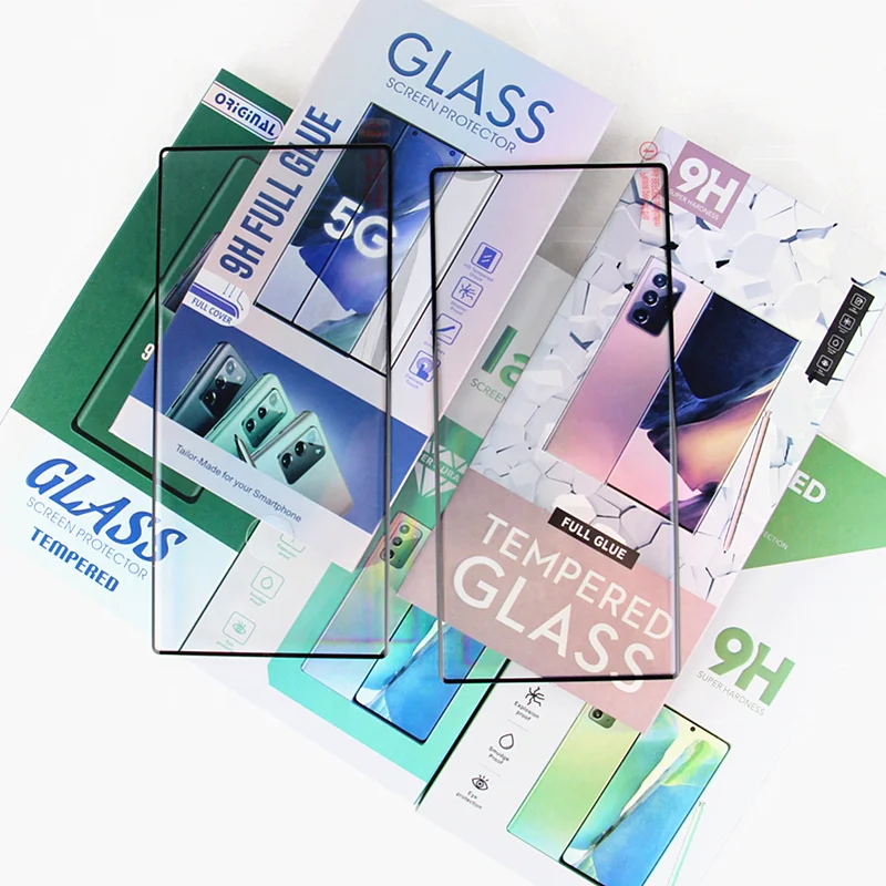 For Samsung Note 20 Ultra S23 Ultra 3D Full Glue Curved With Hole Support Fingerprint Unlock Tempered Glass Screen Protector