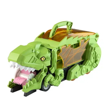 Children's Portable Container Arrival Dinosaur Devour Car Alloy Transporter Vehicle Crocodile Track Catapult Truck Toy For Boys