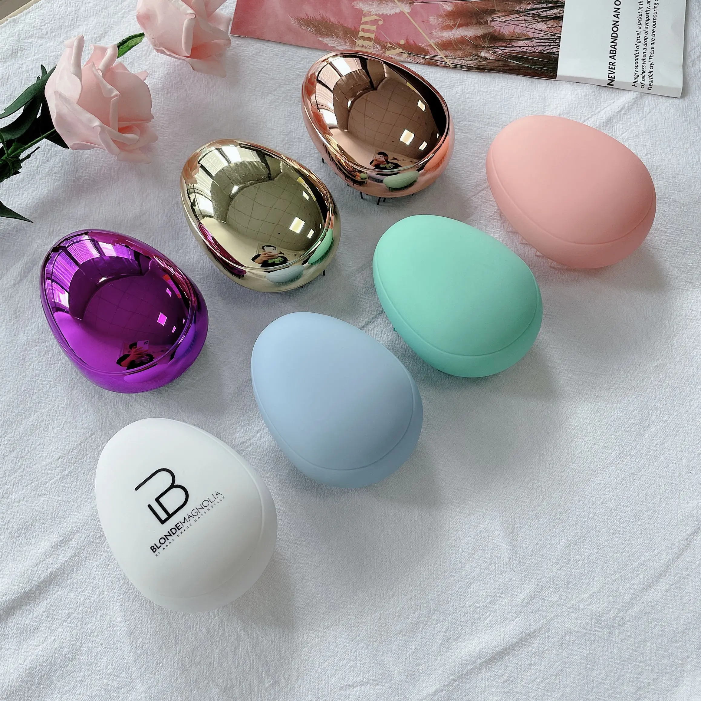 New New Improved Egg Shaped Detangler,Portable Travel Hair Brush Egg