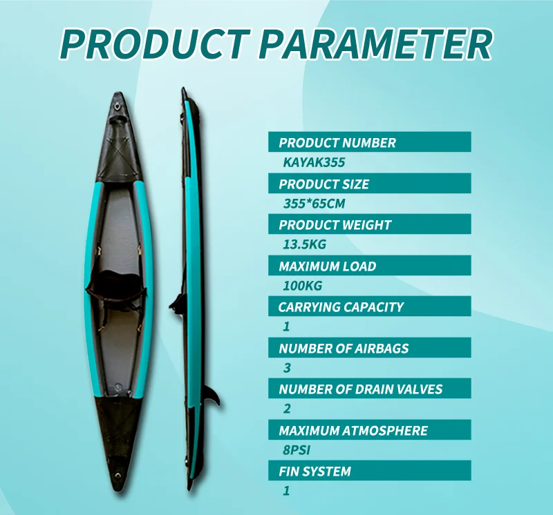 New Light Weight Folding Pvc Kayak Inflatable For Outdoor Drifting