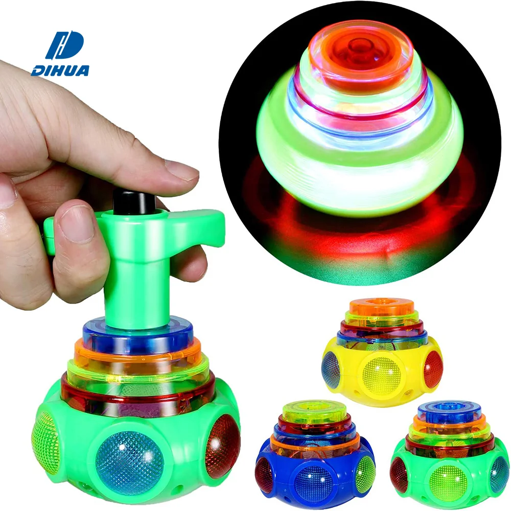 Lot De 4 Toupies LED Lumineuses Et Musicales – œufs De Pâques Gyroscopiques Avec Lanceurs, Multicolores, Pour Enfants Et Adultes – Décoration Et Jeu Interactif