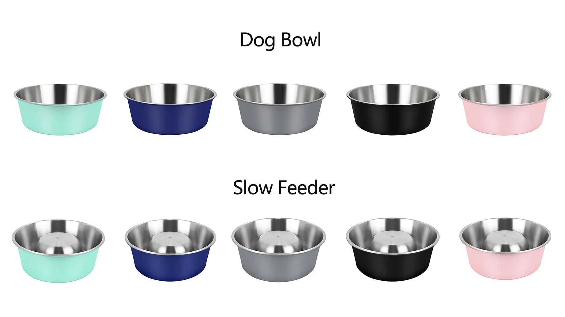Silver Premium 304 Stainless Steel Pet Bowl (64oz) - Non-Slip, Anti-Tip Food & Water Dish for Dogs & Cats - Durable & Easy Clean main image 0